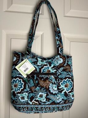 NWT Vera Bradley Java Blue Bucket Tote Retired Pattern LAST ONE!